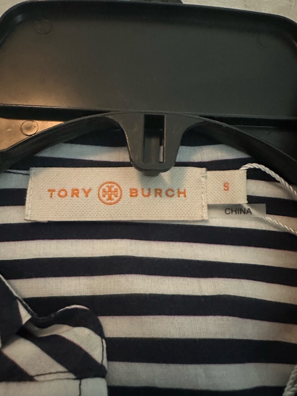 Tory Burch Brigitte Nautical Stripe Cotton Voile Cover Up Tunic NWT Small - Picture 6 of 10